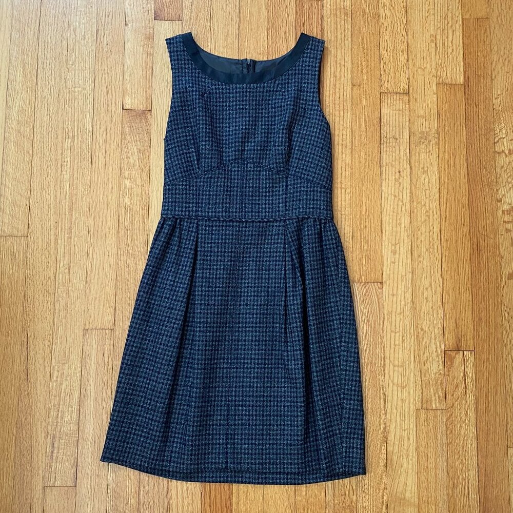 NWT J.Crew 100% Wool Houndstooth Mini Dress